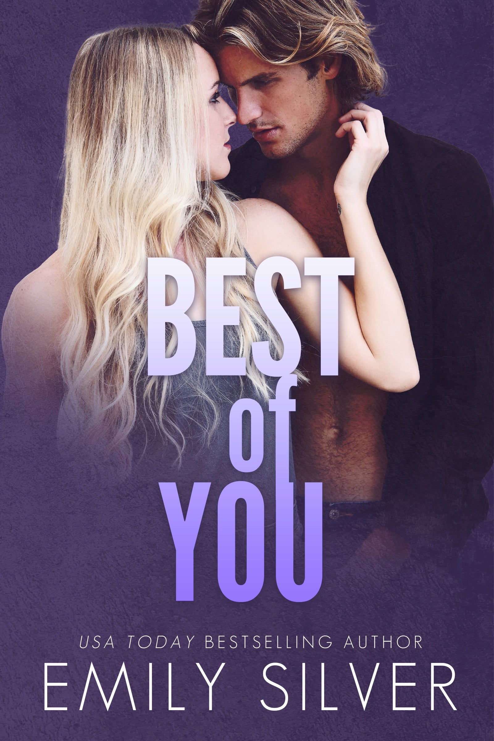 Book cover of 'Best of You' by Emily Silver featuring a couple on a purple background.